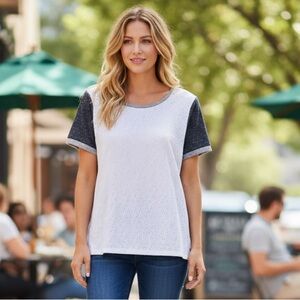 Le Sample NWT StitchFix Fohr Crew Neck Shirt Size Medium